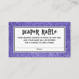 Tarjetas Baby Shower Diaper Raffle Purple Purpurin