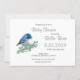 Tarjetas Baby Shower para aves de la guerra azul C