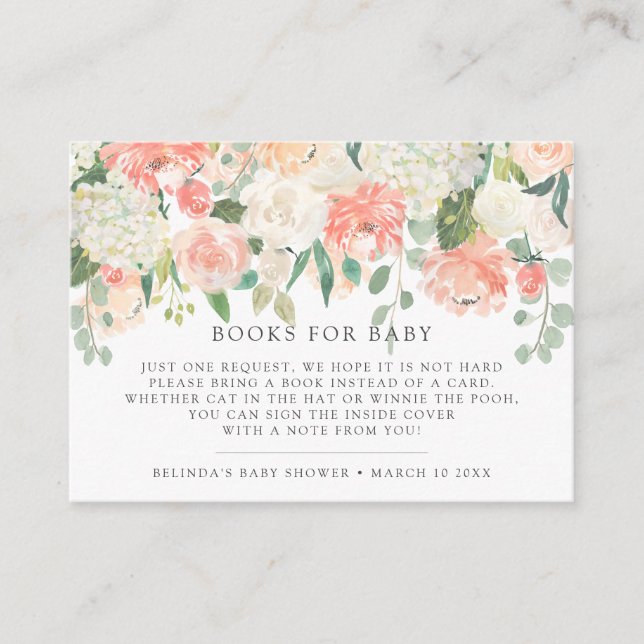 Tarjetas Baby Shower | Solicitud de libro de Sweet (Anverso)