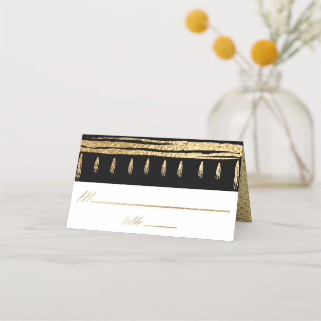 Tarjetas Bar and Bat Mitzvah Gold Black Tallit Pla (Anverso)