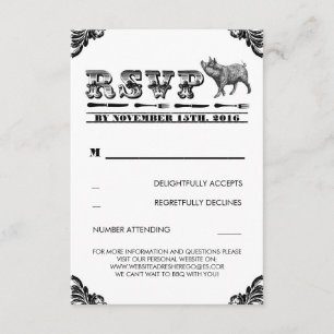 TARJETAS BBQ PIG ROAST RSVP