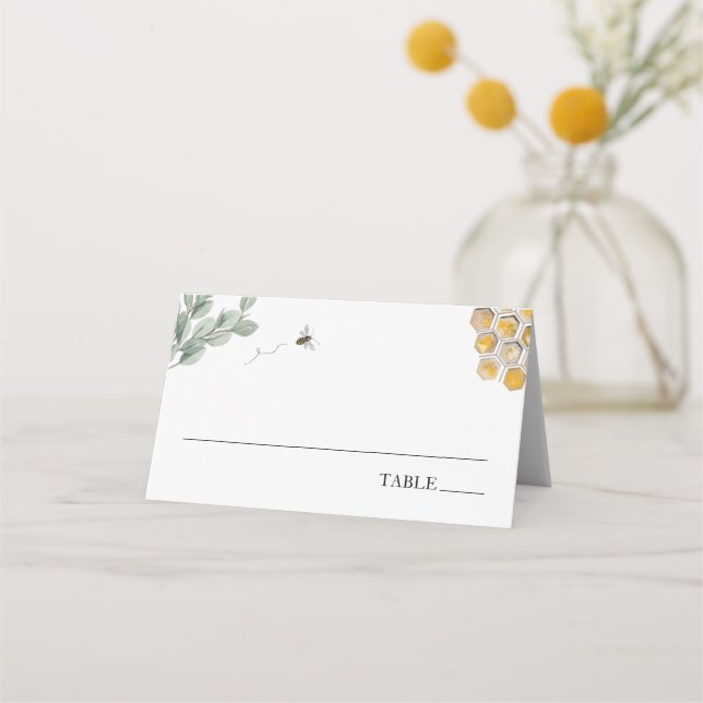 Tarjetas Bee and Eucalyptus Shower Place (Anverso)