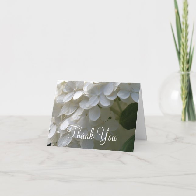 Tarjetas Blancas en Blanco de Hortensias con Cal d (Anverso)
