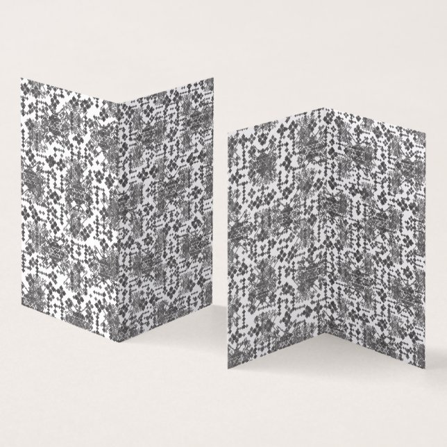 Tarjetas Blancas y Negras Dobleces | Estilo Geomét (Interior y exterior)