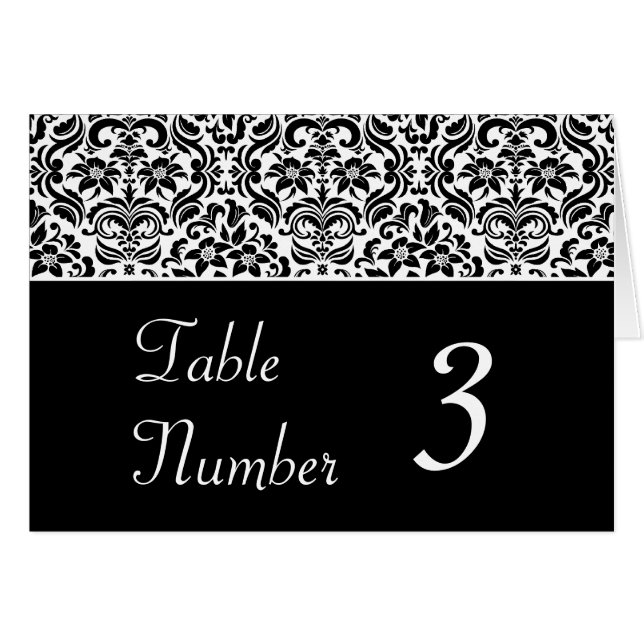 Tarjetas blancos y negros del número de la tabla (Anverso (Horizontal))