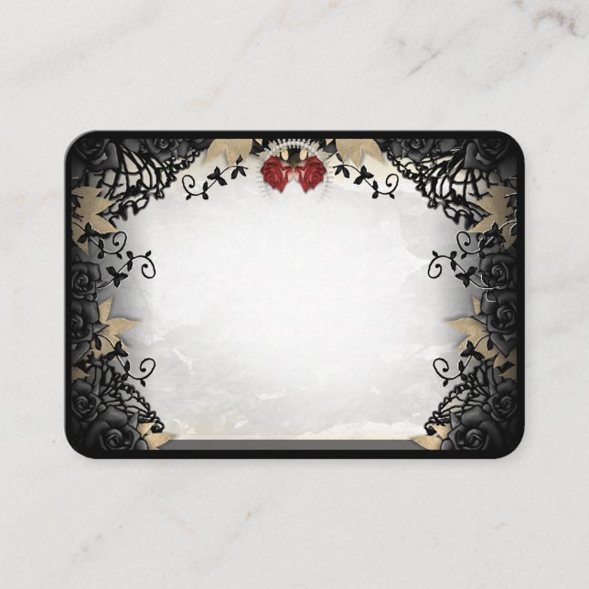 Tarjetas BLANK BLANK para Rosa negro elegante de H (Anverso)
