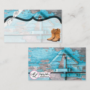 Tarjetas Blank Place Cards Blue Wood Barn Doots