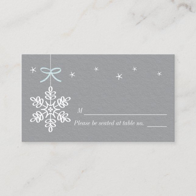 Tarjetas Blue and Gray Snflake Place (Anverso)