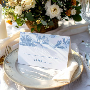 Tarjetas Blue Coastal Toile Boda Place