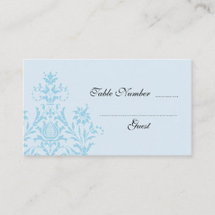 Tarjetas Blue Damask Wedding Table Place