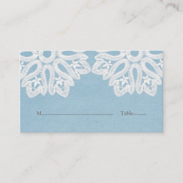 Tarjetas Blue Elegance Lace Place (Anverso)