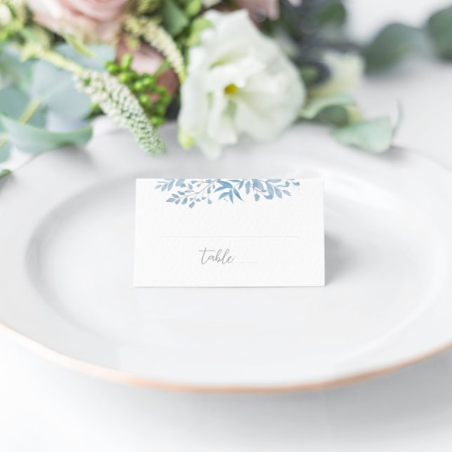 Tarjetas Blue Eucalyptus Boda Blank Place (Subido por el creador)