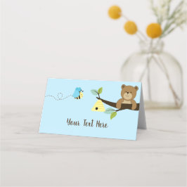 Tarjetas Blue Honey Bear and Bumble Bee Place