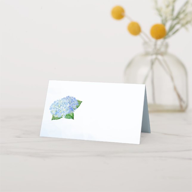 Tarjetas Blue Hydrangea Blank Place (Anverso)