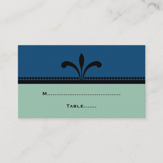 Tarjetas Blue/Jade Fancy Art Deco Place (Anverso)