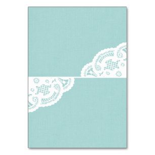 Tarjetas Blue Lace Doily Boda Table Place