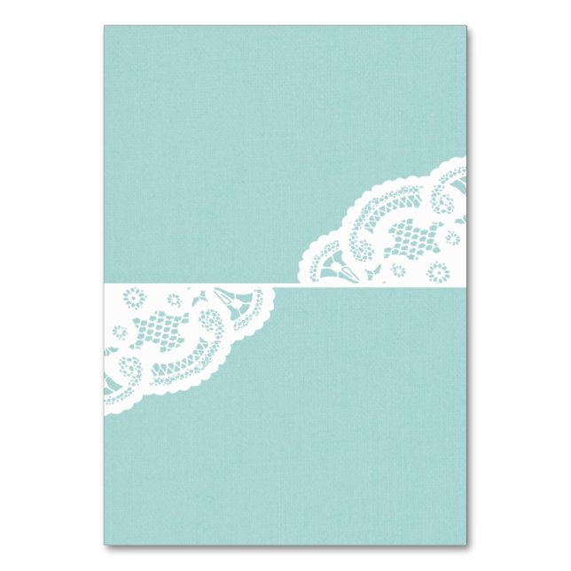 Tarjetas Blue Lace Doily Boda Table Place (Anverso)