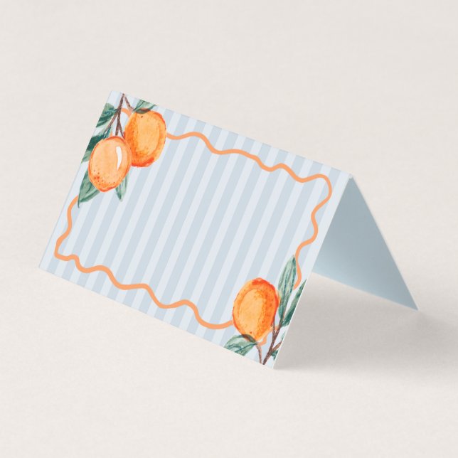Tarjetas Blue Little Cutie Citrus Fiesta Table Pla (Anverso)