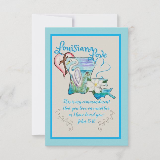 Tarjetas Blue Louisiana Love Note (Anverso)