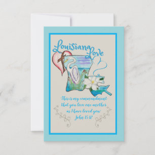 Tarjetas Blue Louisiana Love Note
