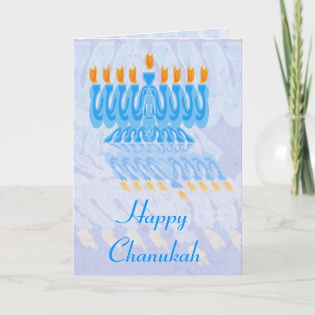 Tarjetas Blue Menorah Chanukah (Anverso)