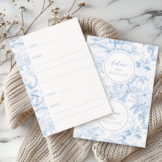 Tarjetas Blue White Chinoiserie Bridal Shower Plac (Subido por el creador)