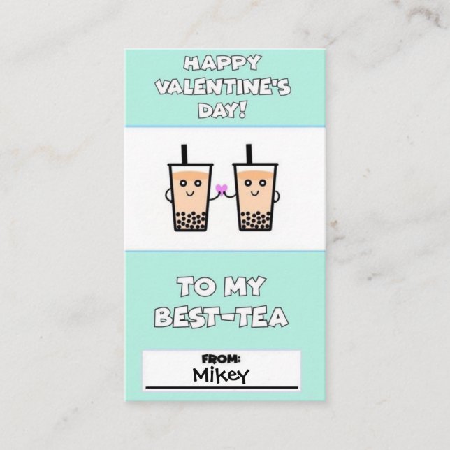 Tarjetas Boba Valentine para niños (Anverso)
