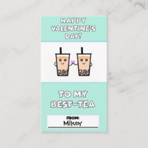 Tarjetas Boba Valentine para niños