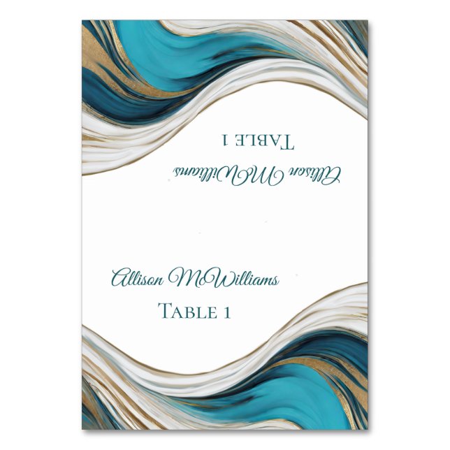 Tarjetas boda-Azul y Oro- (Anverso)