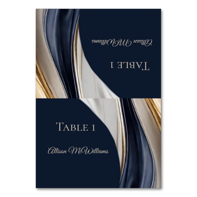 Tarjetas boda-Blue White Gold- (Anverso)