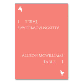 Tarjetas boda-Coral rosado de icono de aves de cor