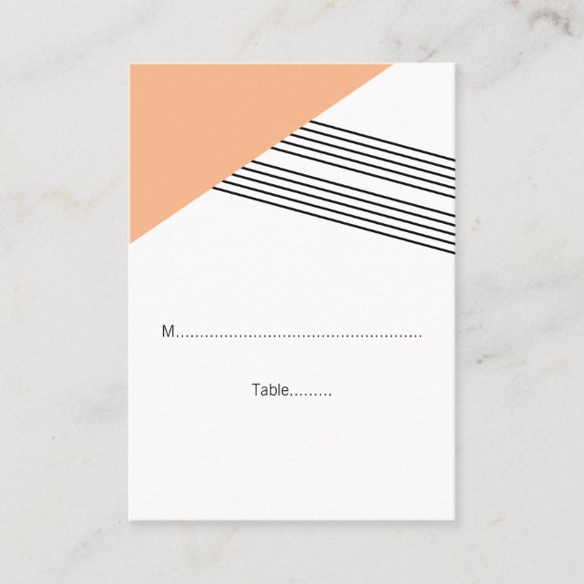 Tarjetas Boda de banda geométrica naranja (Anverso)
