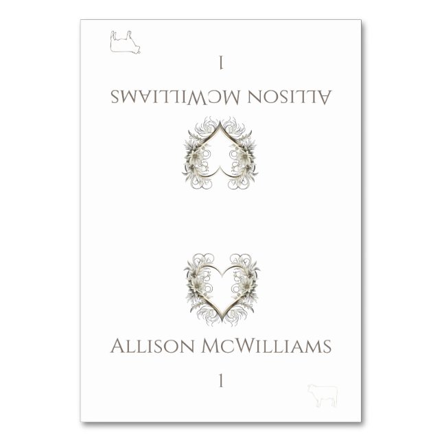 Tarjetas boda-Flores de iconos de carne (Anverso)