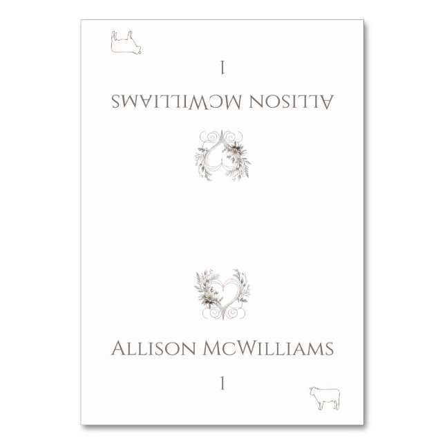 Tarjetas boda-Flores de iconos de carne (Anverso)