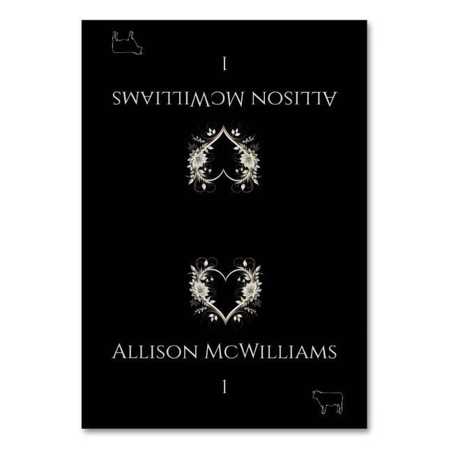 Tarjetas boda-Flores de iconos de carne (Anverso)