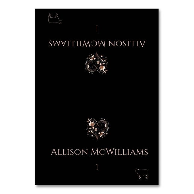 Tarjetas boda-Flores de oro Rosa-icono de carne (Anverso)