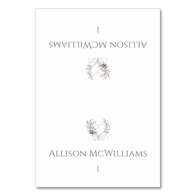 Tarjetas boda-Flores modernas con corazón (Anverso)