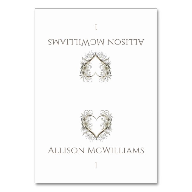 Tarjetas boda-Flores modernas con corazón (Anverso)