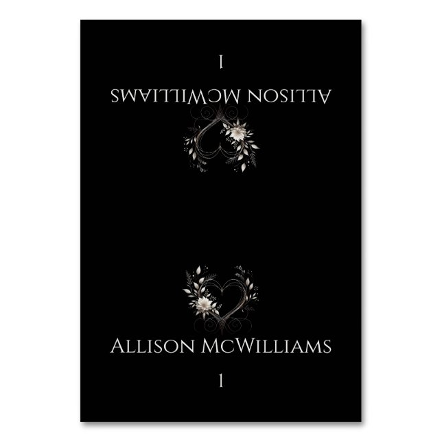 Tarjetas boda-Flores modernas con corazón (Anverso)