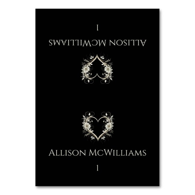 Tarjetas boda-Flores modernas con corazón (Anverso)