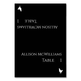 Tarjetas boda-Icono de aves de corral-Negro y Blan