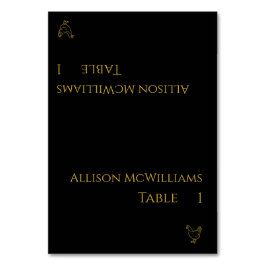 Tarjetas boda-Icono de aves de corral-Negro y Oro