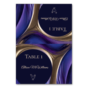 Tarjetas boda-Icono de aves de corral-Oro púrpura 