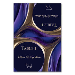 Tarjetas boda-Icono de carne-Oro púrpura azul-