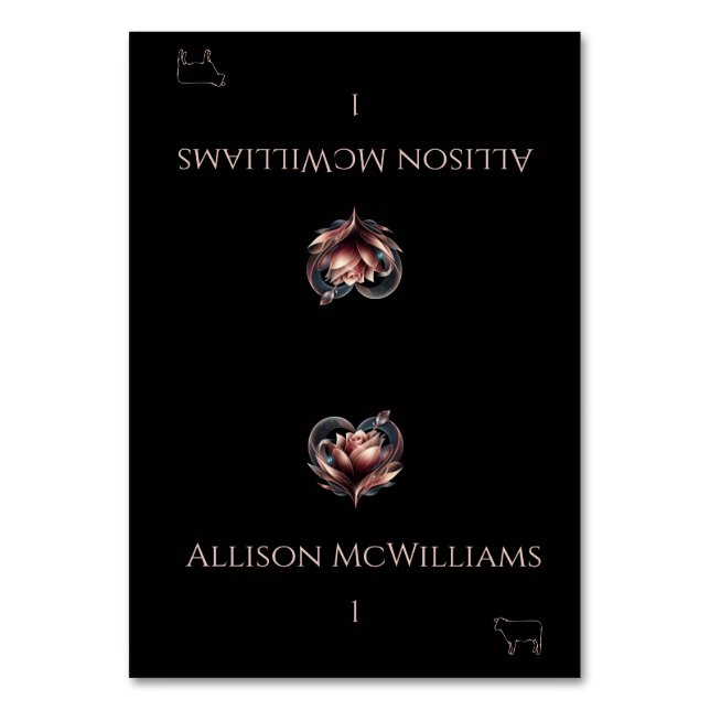 Tarjetas boda-Icono de carne-Rosa con corazón (Anverso)