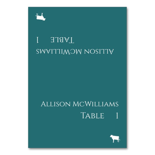 Tarjetas boda-Icono de carne-Verde de esmeralda- (Anverso)