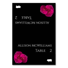 Tarjetas boda-Icono de cerdo-Negro Fuchsia blanco-