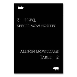 Tarjetas boda-Icono de cerdo-Negro y blanco