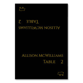 Tarjetas boda-Icono de cerdo-Negro y oro