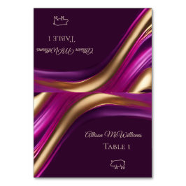 Tarjetas boda-Icono de cerdo-Oro púrpura-